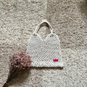 Lancome Paris White Knit Shopper Bag Tote Bag Cosmetics Bag Logo Women’s